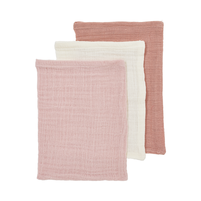 Hydrophilic cloths pre-washed Soft Rose/Rose/Natural 20x17cm - 3-Pack