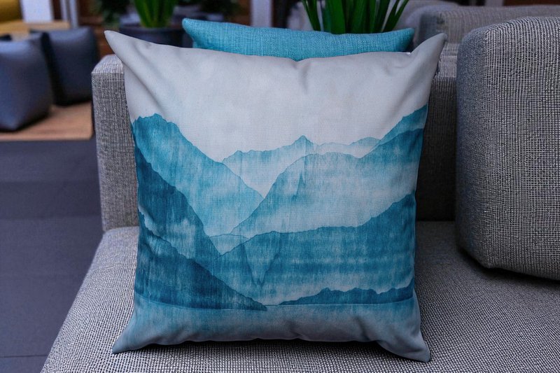 Funda de cojín exterior 45x45 azul cielo - estilo artístico impermeable
