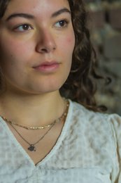 Ketting Fira morganiet en amethyst, zilver of goud roestvrijstaal