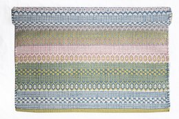 Light blue, pink & green rug 100% Cotton 60x90 cm