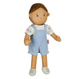 Stof Doll '' Noah '' med outfit til at sætte på og tage af, 32 cm