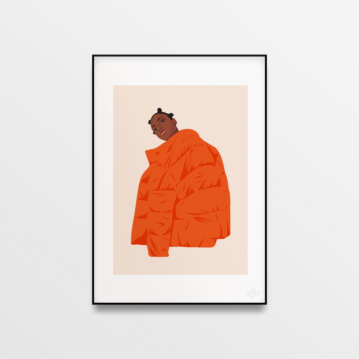 Poster "Orange Puffer" - A4 & 30x40cm - Art print