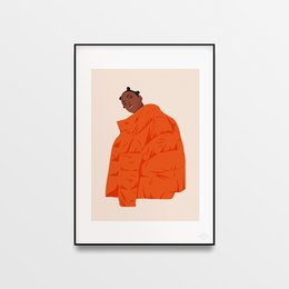 Poster "Orange Puffer" - A4 & 30x40cm - Art print