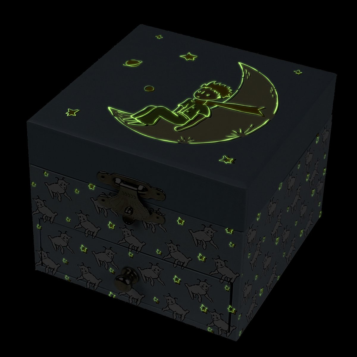 Coffret Musique Cube Phosphorescent Le Petit Prince et mouton