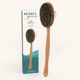 Brosse pour le corps en bois naturel avec long manche amovible