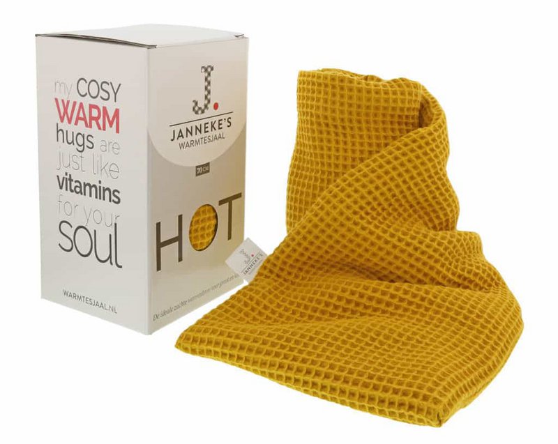Waffle fabric ocher yellow| 70cm | organic linseed