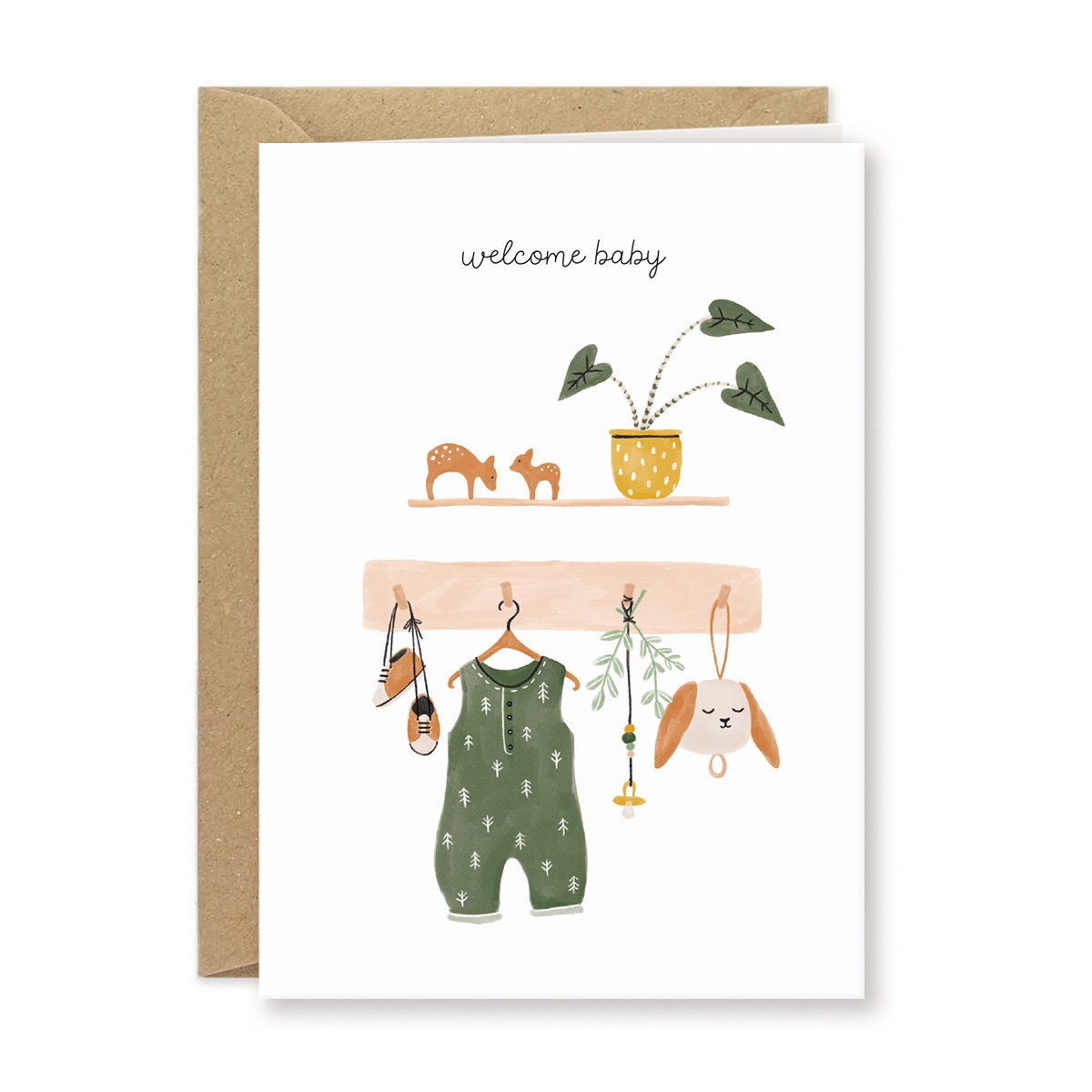 Baby card | Welcome baby | Romper