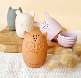 Set of 4 silicone bath toys Earth tones