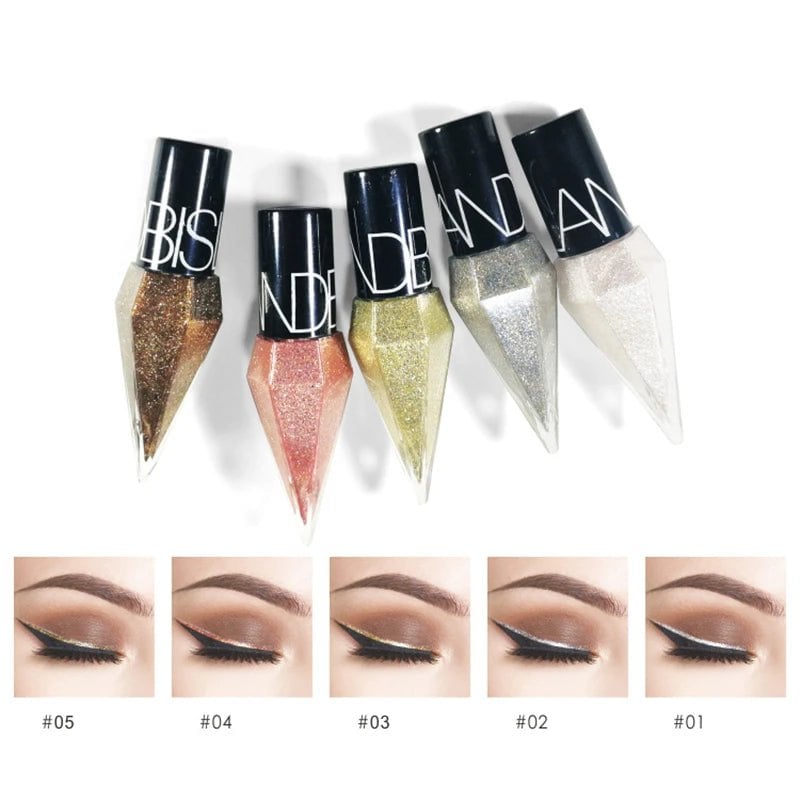 Nuevo Delineador de ojos brillante profesional, cosméticos para mujer, pigmento plateado, rosa, dorado, líquido, brillo, delineador de ojos, maquillaje barato