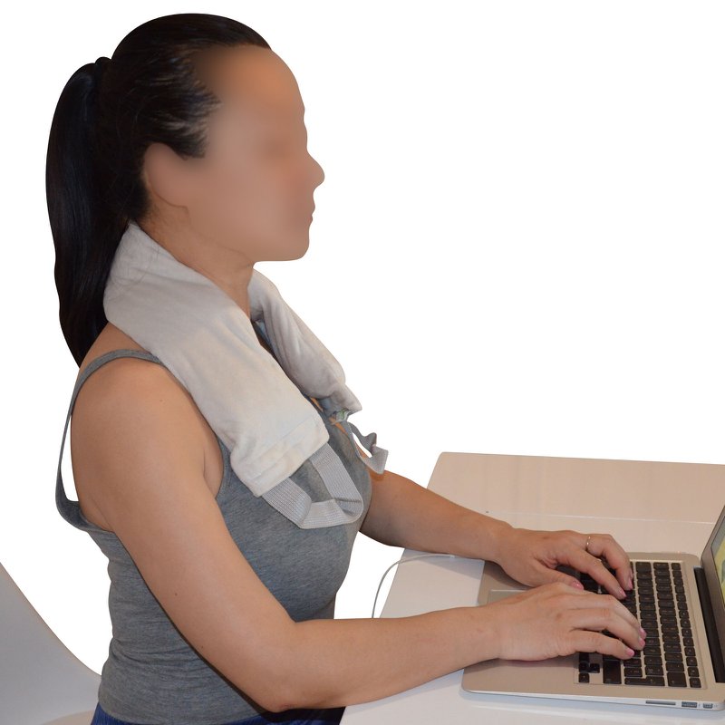 Cervical Thermo Comfort - Allevia Torcicollo e Dolori alla Spalla - Effetto Rilassante - Riutilizzabile e Naturale in Perle di Argilla e Carbone Vegetale