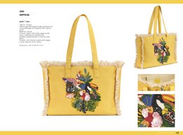 YELLOW COTTON SHOPPER BAG WITH HIBISCUS PATCH