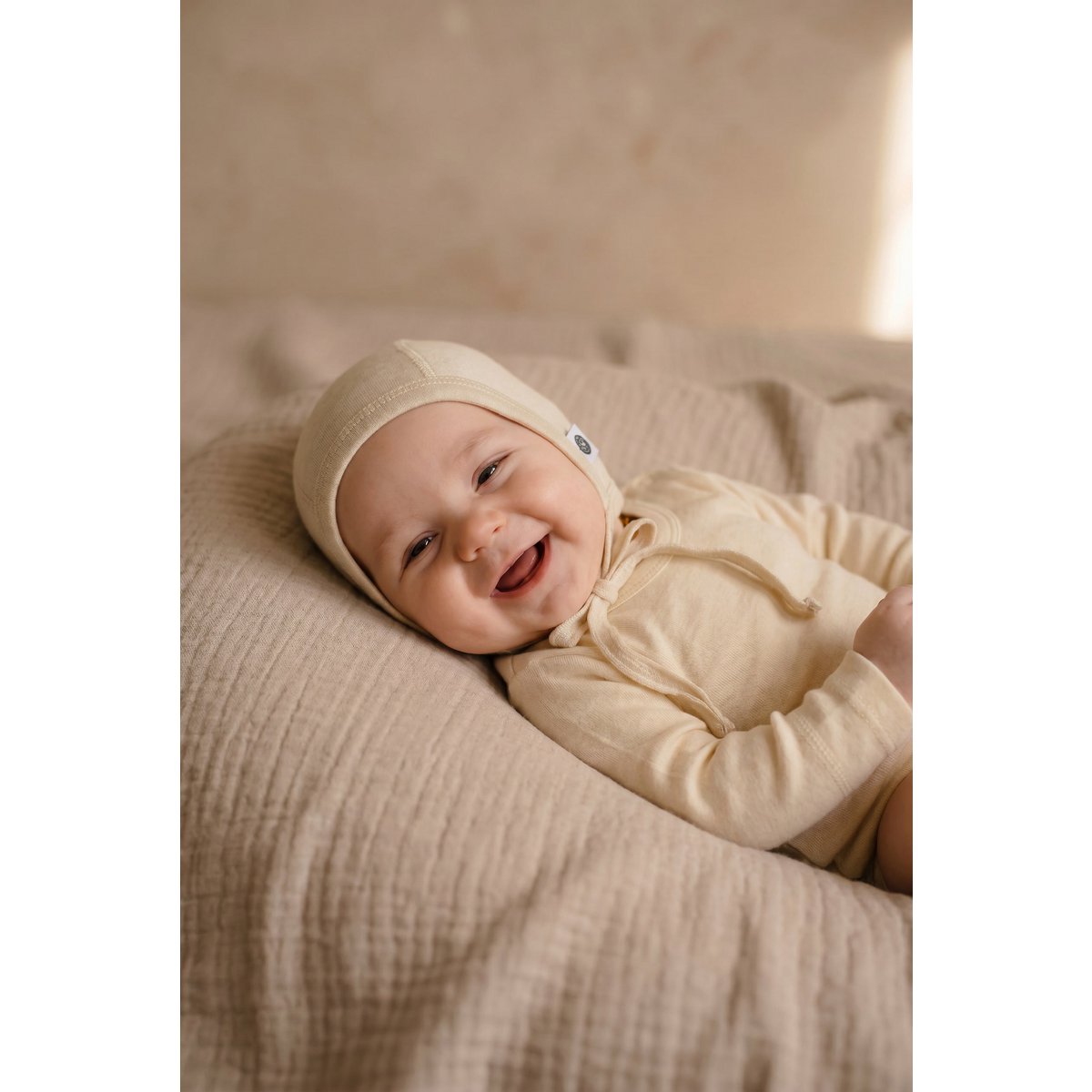 Baby wollen strikmuts – merinowol – naturel