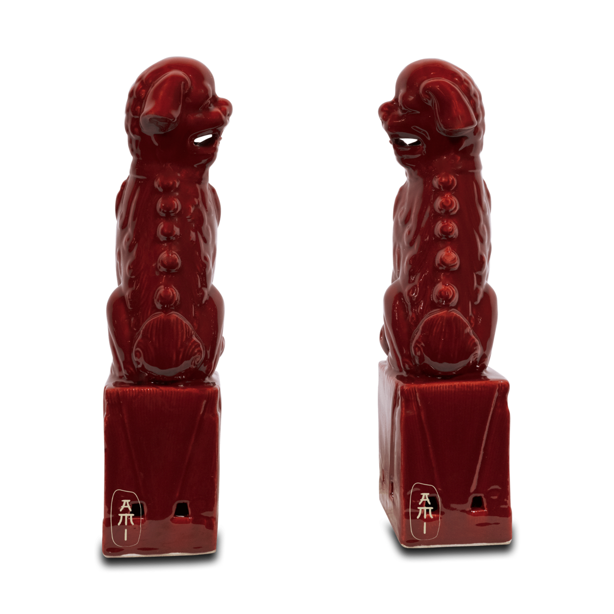 Red fu dog set