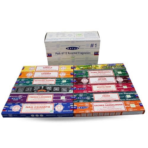 Satya Assorted Pack 1 Incense (12 fragrance) Incense Sticks