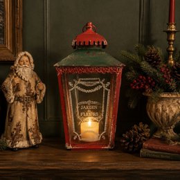 Red Christmas candle lantern H.50x24x24 cm