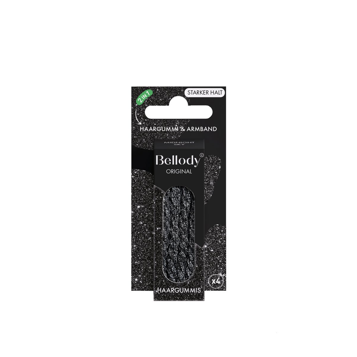 Glitter de la corbata del cabello - Bellody® (4 pcs.) - Elegada corbata de cabello trenzada