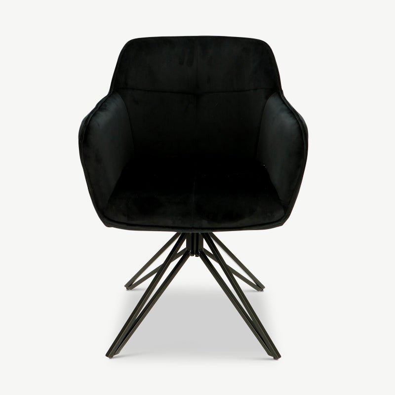 Venice Dining Chair, Black Velvet & Black legs
