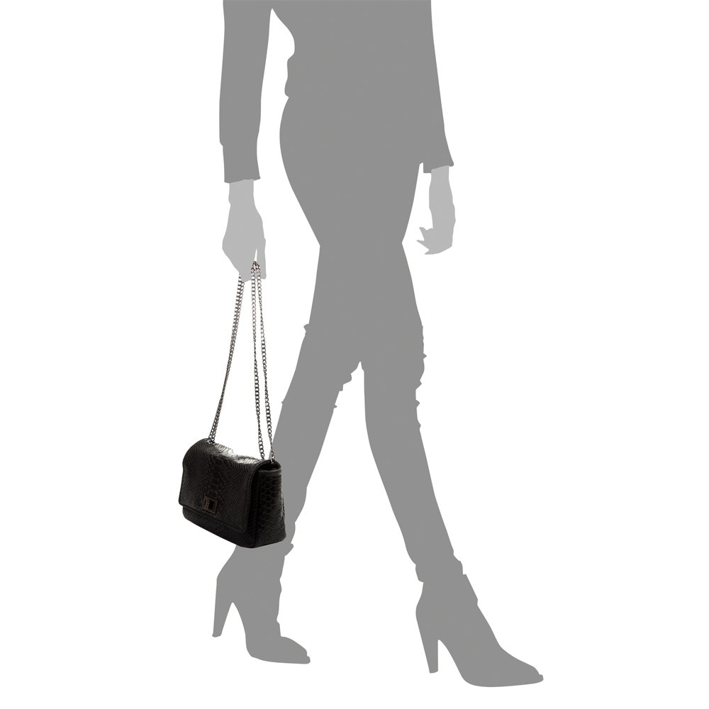 Florence Artegiani. Dalida Women's shoulder bag. Genuine Leather Suede Engraving Snake