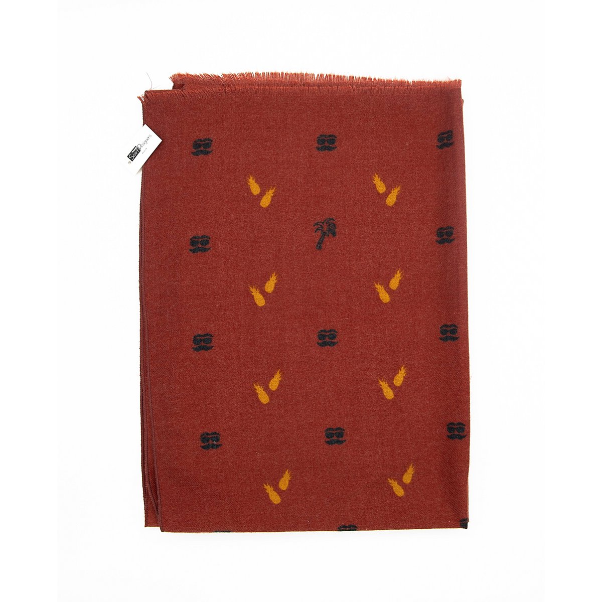 Bufanda de algodón en diseño vintage en vino rojo
