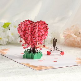 Carte pop-up 3D Love Tree pour la Saint-Valentin
