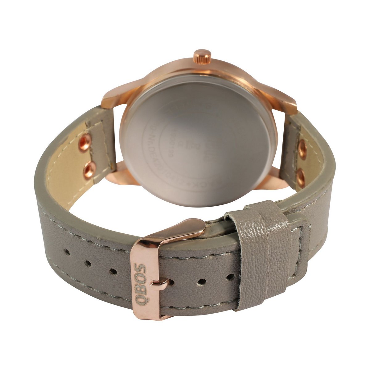 Zegarek unisex QBOS z paskiem z imitacji skóry