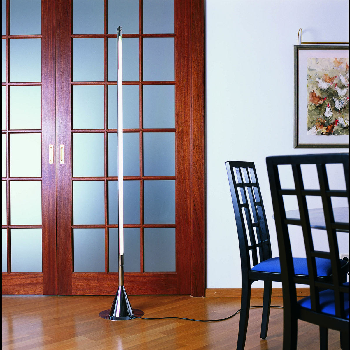 Obelisk floor lamp LED chrome