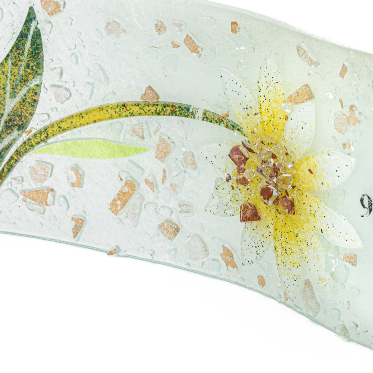 HaVed rechthoekige tafelklok, in murano -glas, cadeau -idee, gunsten, bloemendecoratie cm.30 cm