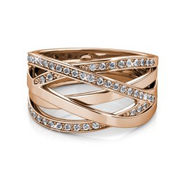 Bague Criss Cross – oder Rosé et Cristal