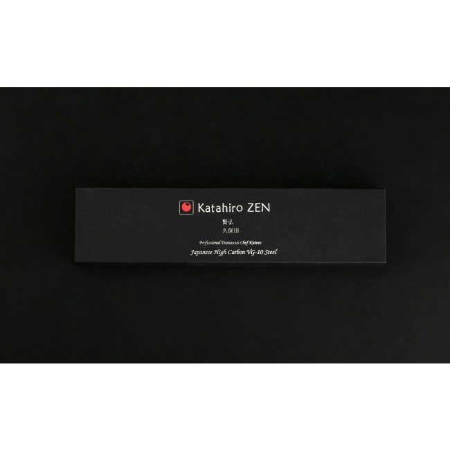 KATAHIRO ZEN - 8" Kochmesser aus 67 Lagen japanischem VG-10 Leiterdamast mit Hammerschlag, Griff aus Fibercarbon