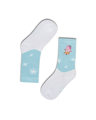koaa – Peppa Wutz “Winter Time” – Easy Socks blue/white