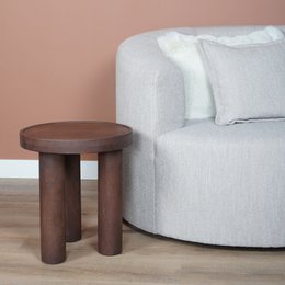 Stolik pomocniczy Tias ø42 cm - drewno Espresso Mango