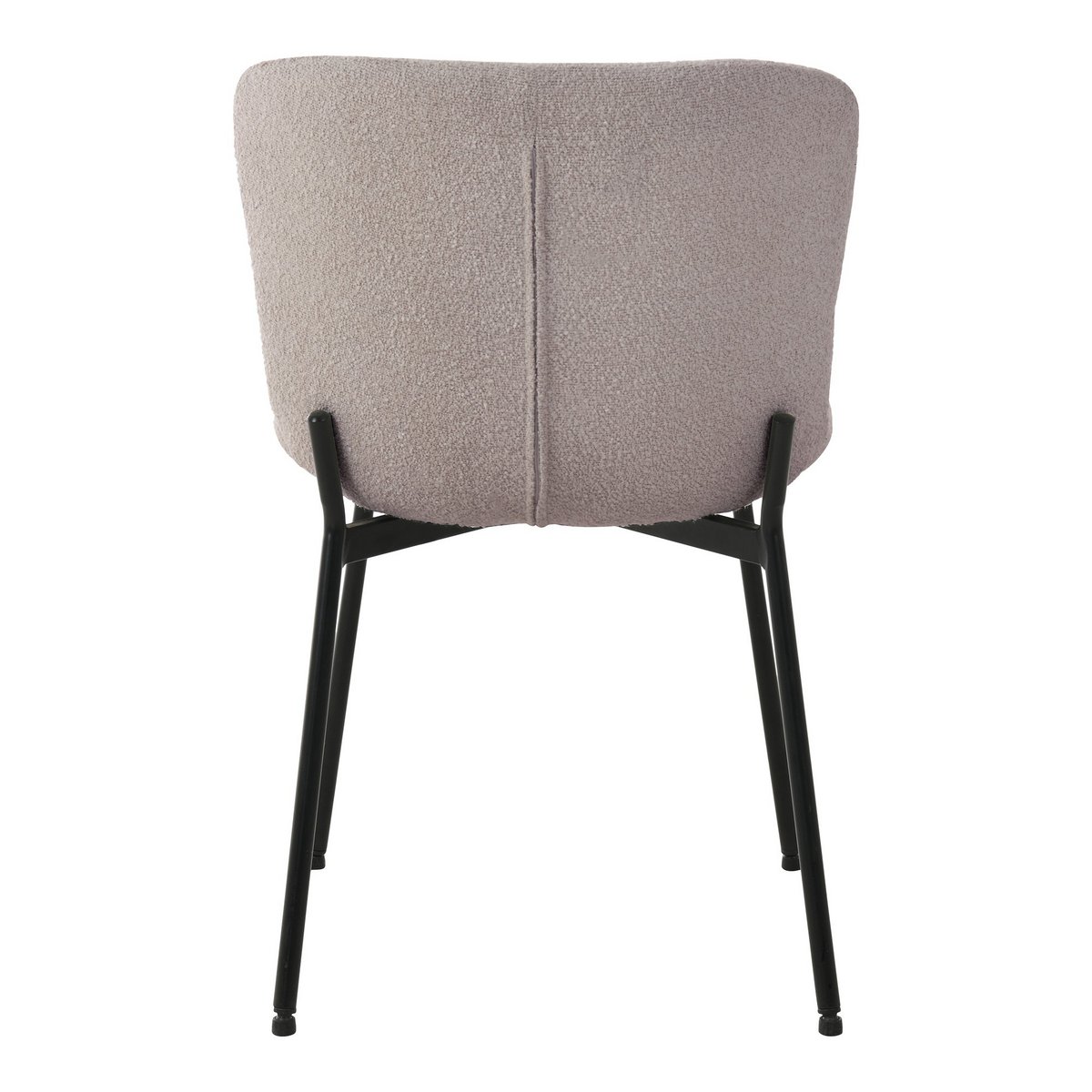 Maceda Dining Chair - Beige Bouclé, Black Legs - Set of 2