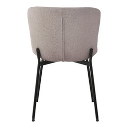 Maceda Dining Chair - Beige Bouclé, Black Legs - Set of 2