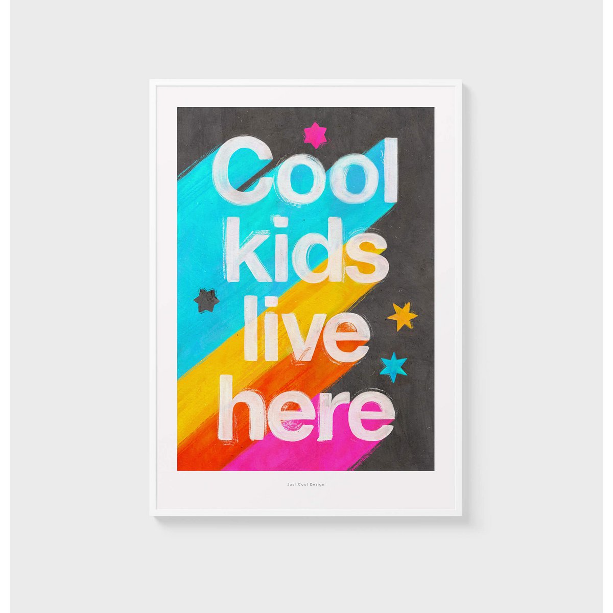 Hier wonen coole kinderen | Illustratie kwekerij Art Print