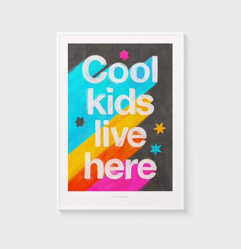Seje børn bor her | Illustration Nursery Art Print