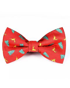 Bowtie - Red with deer and trees