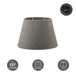 Home Sweet Home Stoffen Lampenkap Grey - 24 x 16 x 16 cm