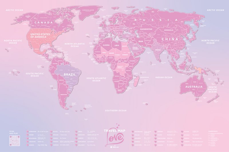 Mappa di viaggio Love World
