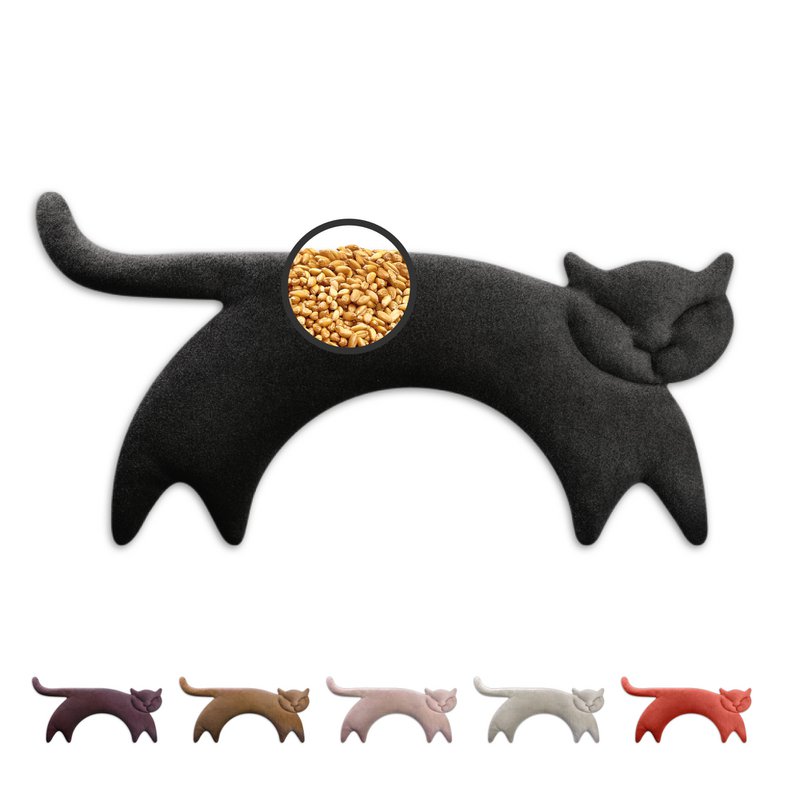 Bio-Körnerkissen mikrowellengeeignet, Wärmekissen für Nacken & Schulter, Katze Clara