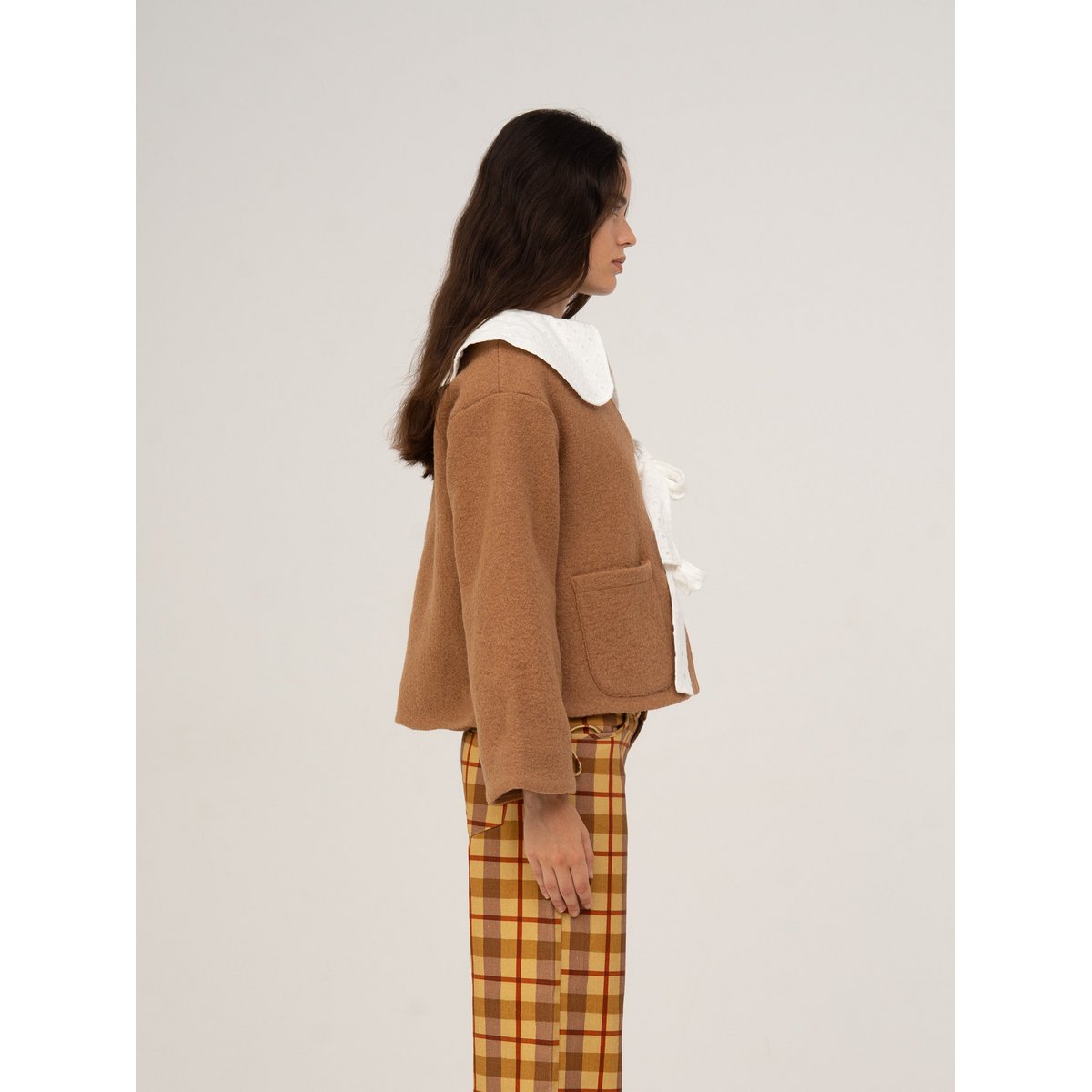 Babydoll Collar Brown Jacket Perfume