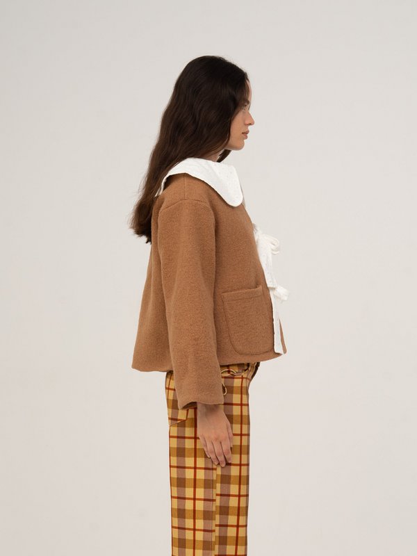 Babydoll Collar Brown Jacket Perfume