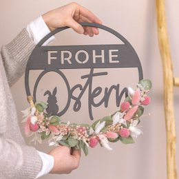 Holzkranz Frohe Ostern (VE = 2 Stk)