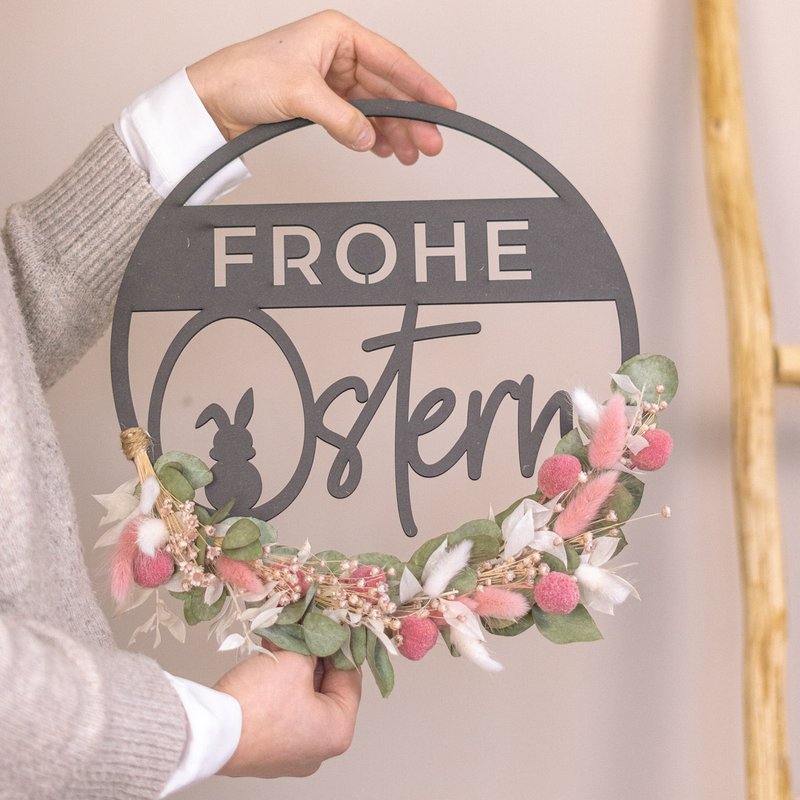 Holzkranz Frohe Ostern (VE = 2 Stk)