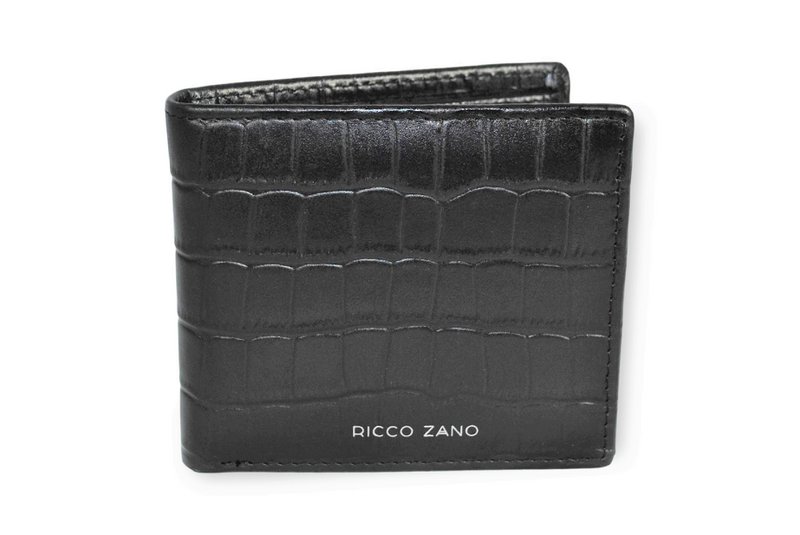 OTAVIO Black Croc Wallet