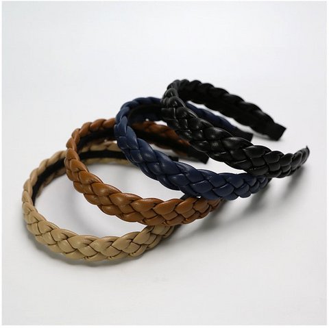 Gevlochten hoofdband in leerlook