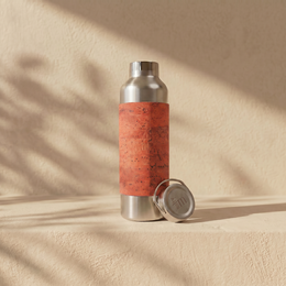 Borraccia in acciaio inox con manicotto in sughero - bottiglia thermos - 750 ml, senza filtro per il tè