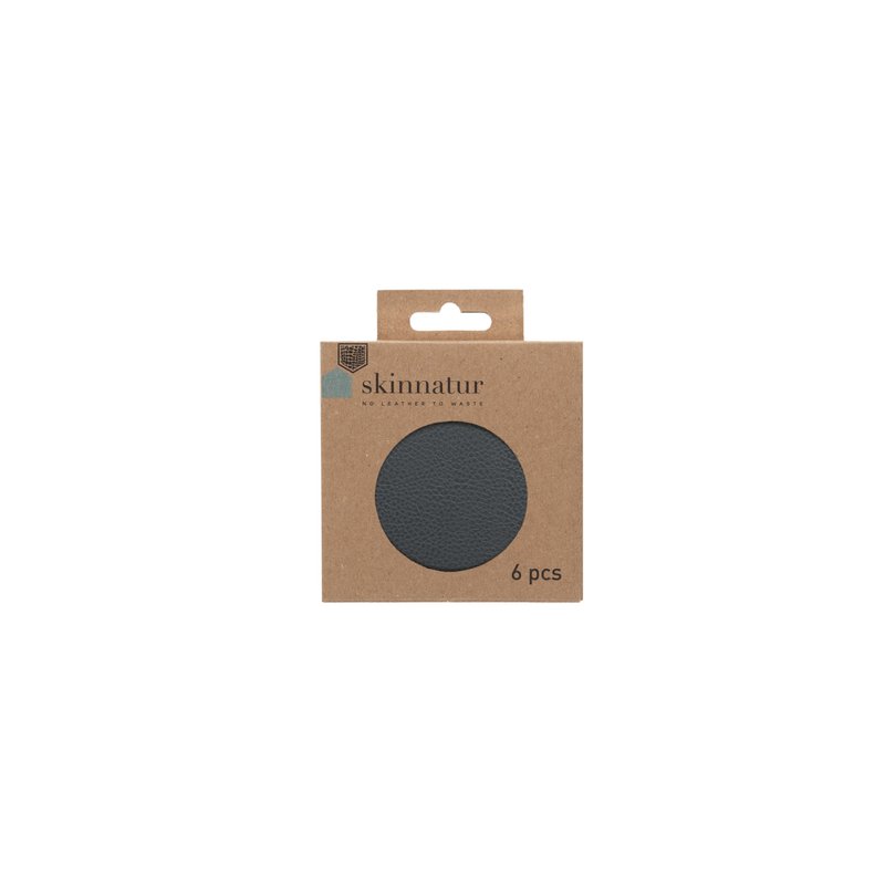 Sous-verre Skinnatur | cuir recyclé | Environ 10 cm | lot de 6