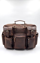 Handgefertigte „Crazy Horse“-Businesstasche aus Leder – handgefertigte Executive-Aktentasche und Reisetasche mit mehreren Taschen