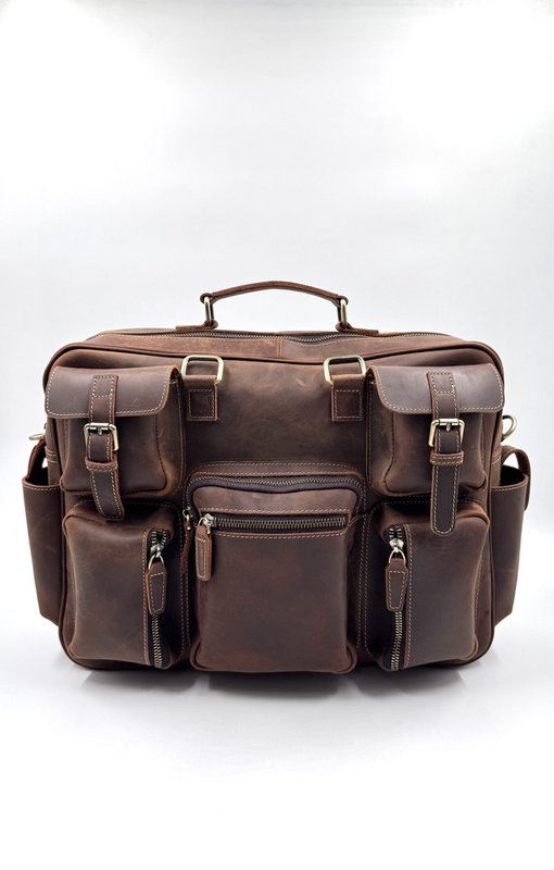 Handgefertigte „Crazy Horse“-Businesstasche aus Leder – handgefertigte Executive-Aktentasche und Reisetasche mit mehreren Taschen