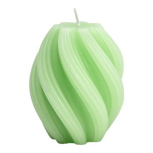 Candle made from wax, green (W/H/D) 8x10x8cm